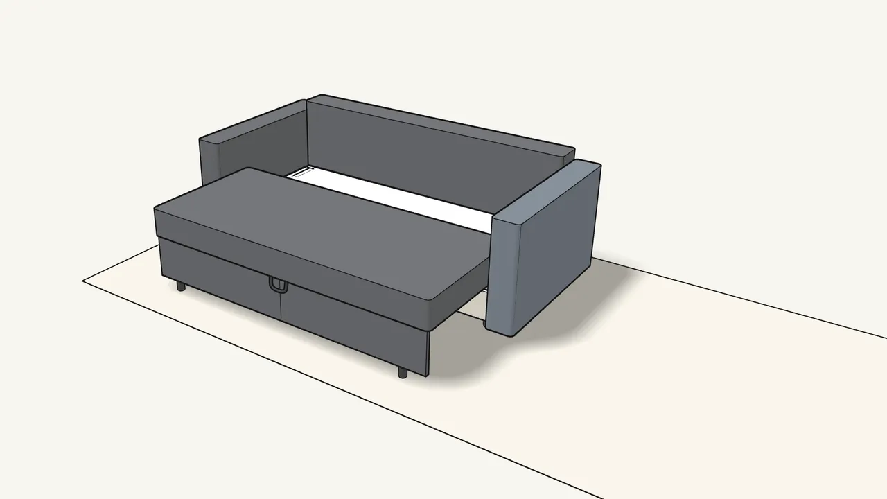 Step 22: Slide the armrests down onto the 4 fittings (128843). — IKEA FRIHETEN assembly