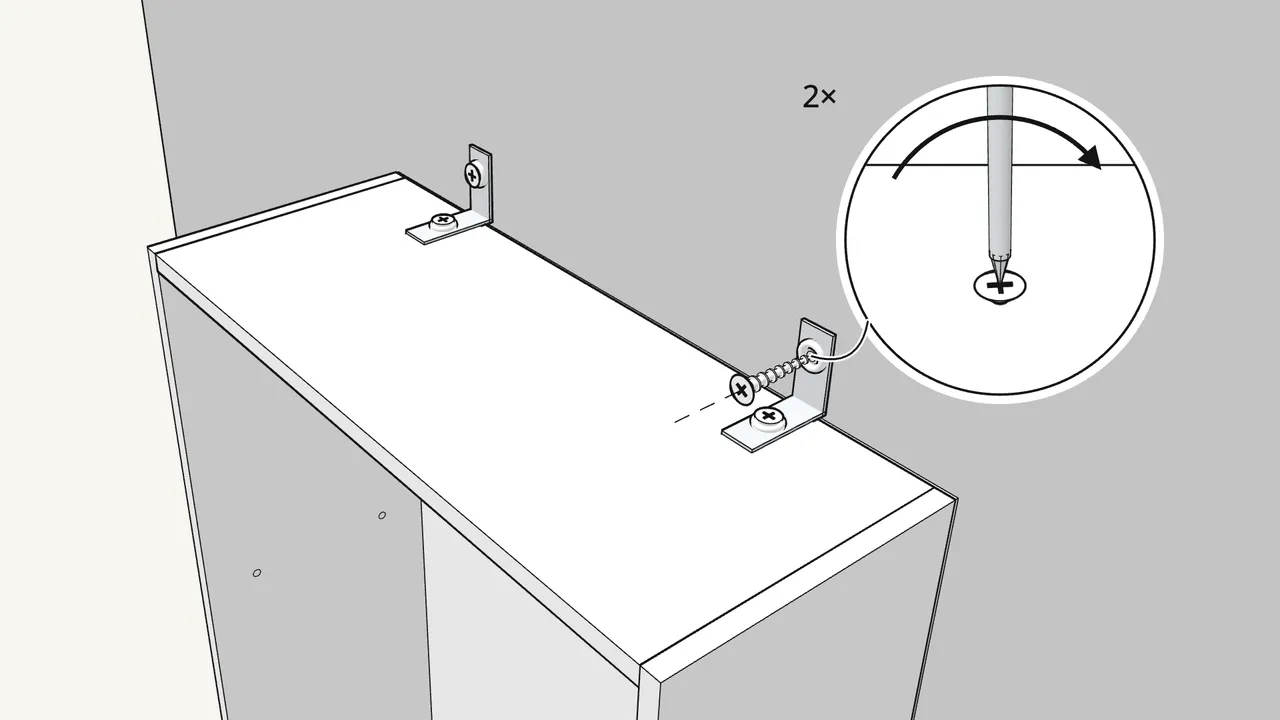 Step 12: Fix the brackets to the wall. — IKEA GERSBY assembly