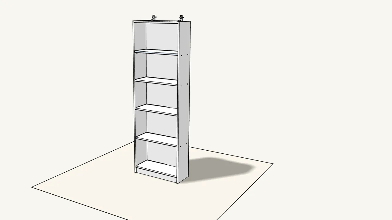 Step 14: Lay the 3 shelves on the pins. — IKEA GERSBY assembly