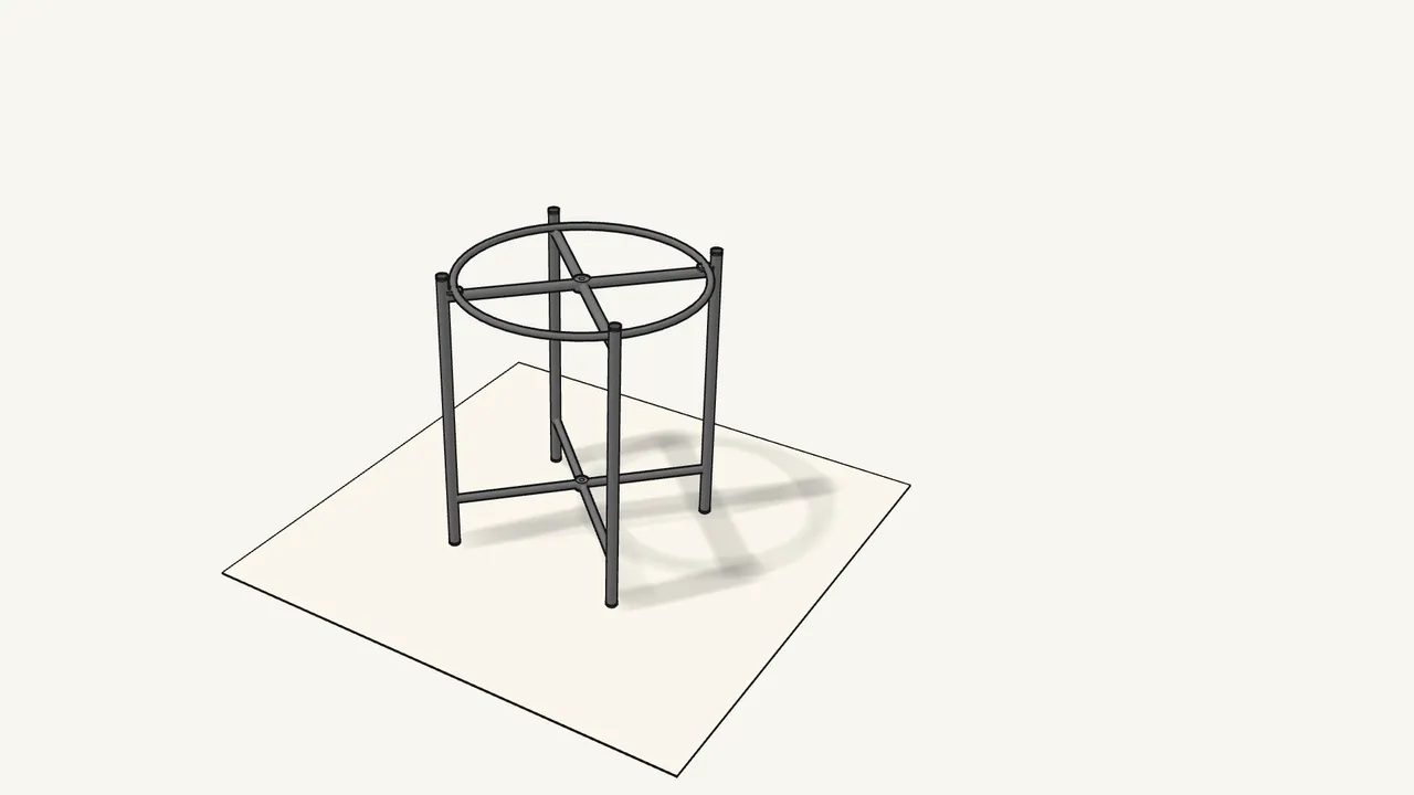 Step 3: Lower the ring onto the top of the frame. — IKEA GLADOM assembly