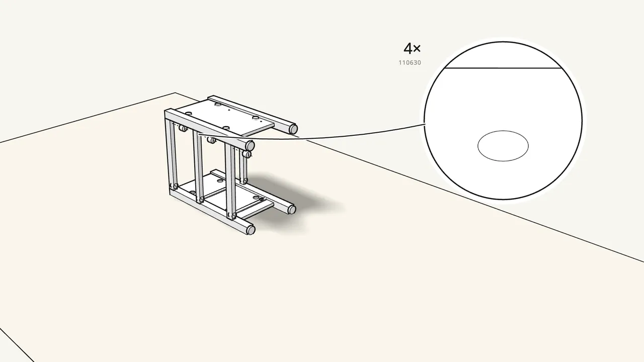 Step 9: Push 4 dowels into the rail tops, lay the second frame on top. — IKEA HEMNES assembly