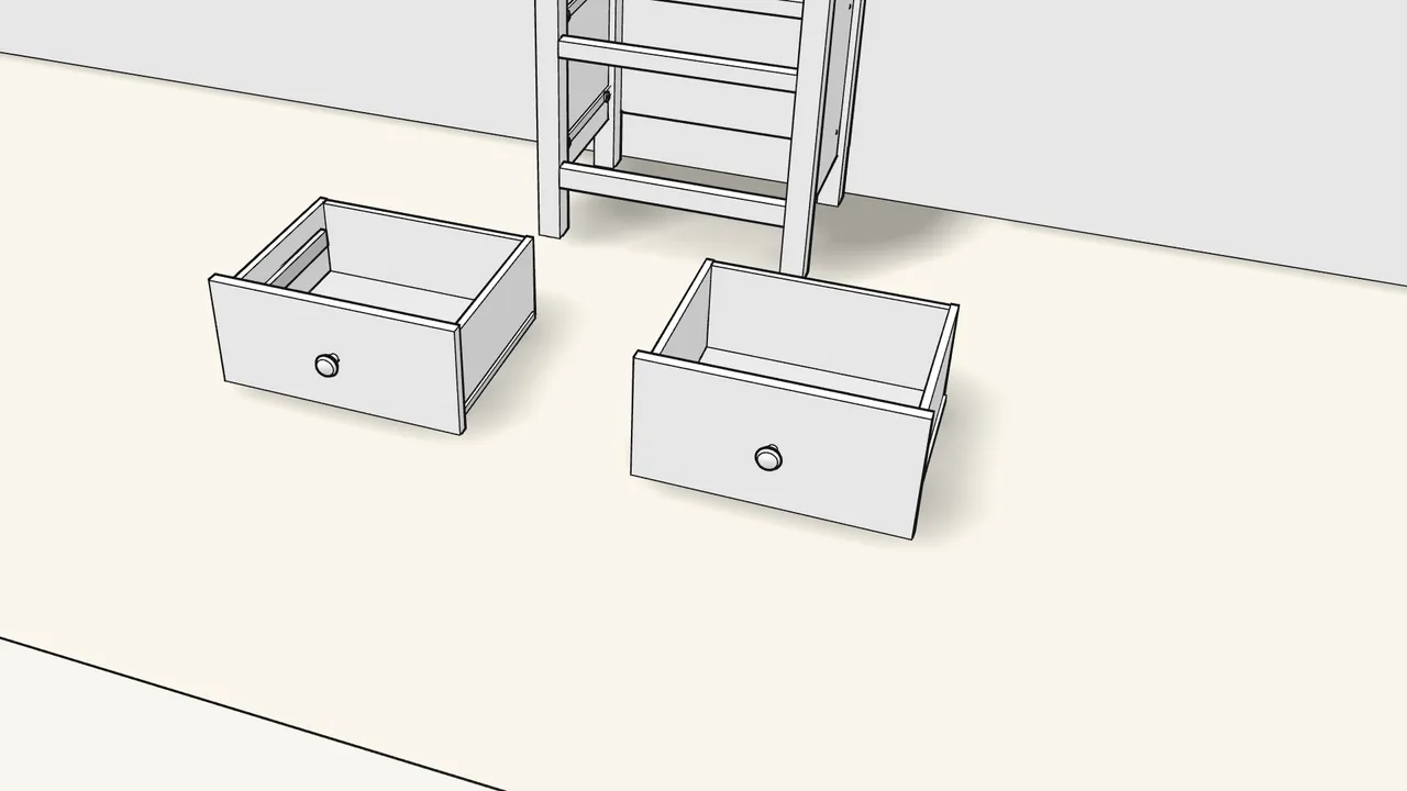 Step 23: Build the second drawer the same way, with its knob. — IKEA HEMNES assembly