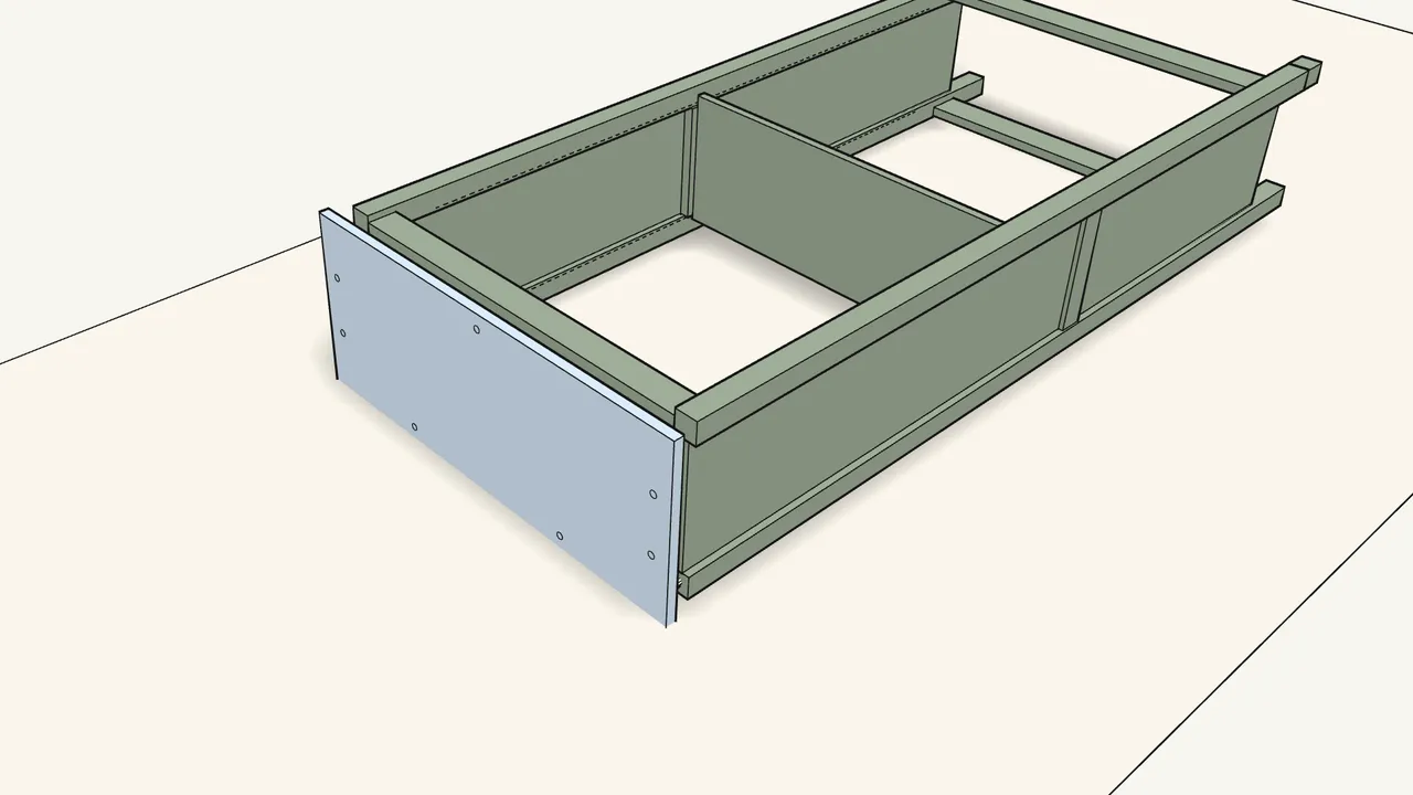 Step 13: Push 2 dowels (101350) into the top end. Fit the top. — IKEA HEMNES assembly