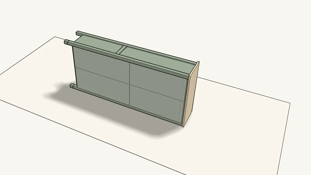 Step 16: Slide in the lower back panel the same way. — IKEA HEMNES assembly