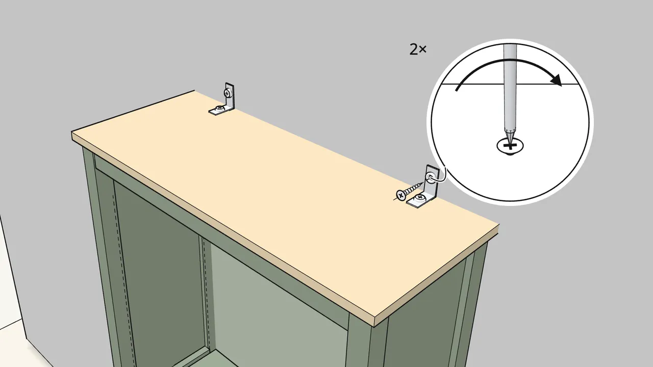 Step 21: Fix the brackets to the wall. — IKEA HEMNES assembly