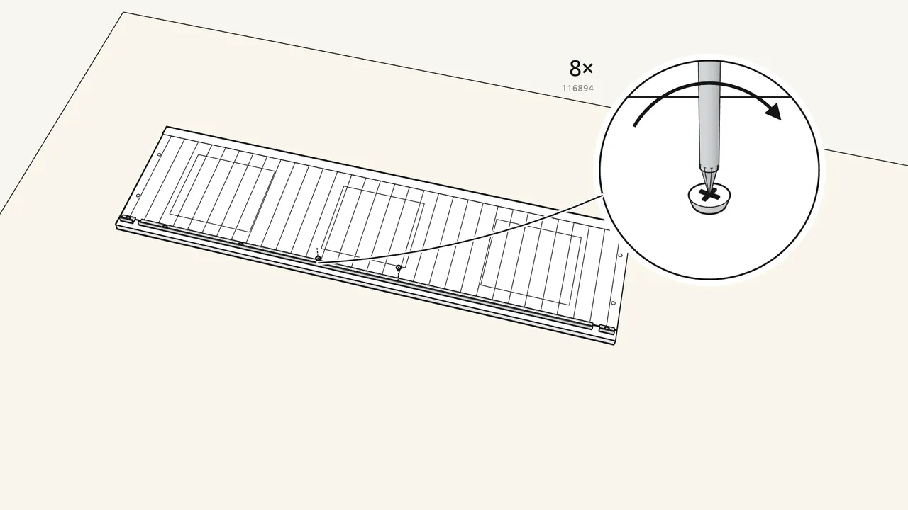 Step 11: Part 2 · frame. Back panel face down: 2 brackets and the slat strip. — IKEA HEMNES assembly