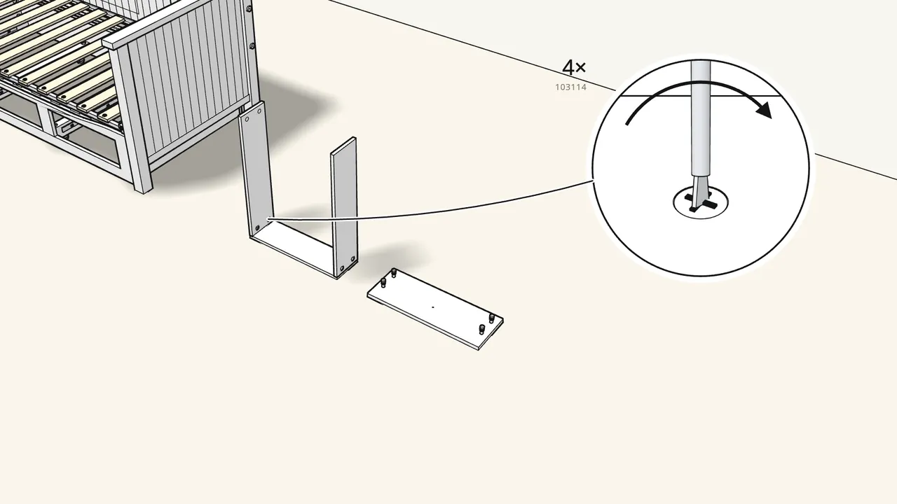 Step 22: Put the sides onto the back. Lock 4 cam locks (103114). — IKEA HEMNES assembly