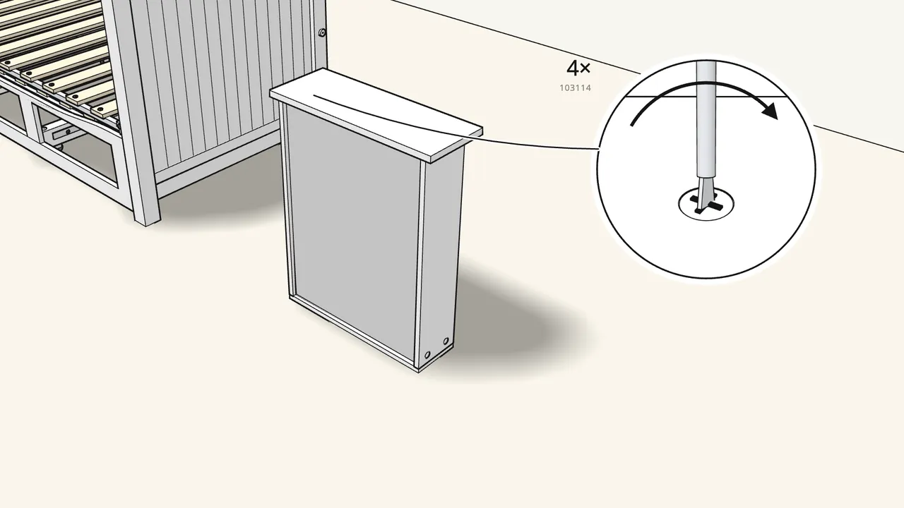 Step 23: Slide in the bottom. Put the front on top, lock 4 cam locks. — IKEA HEMNES assembly