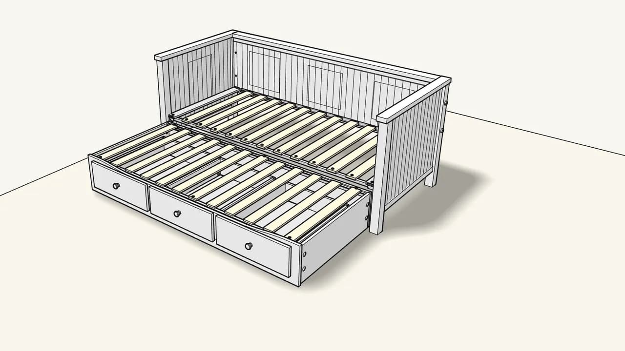Step 28: Pull out the lower bed to use it as a double. — IKEA HEMNES assembly