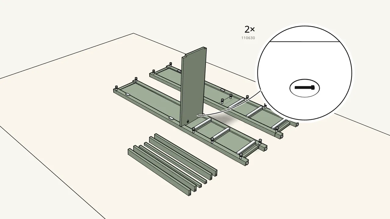 Step 11: Stand the fixed shelf on the left side frame. — IKEA HEMNES assembly
