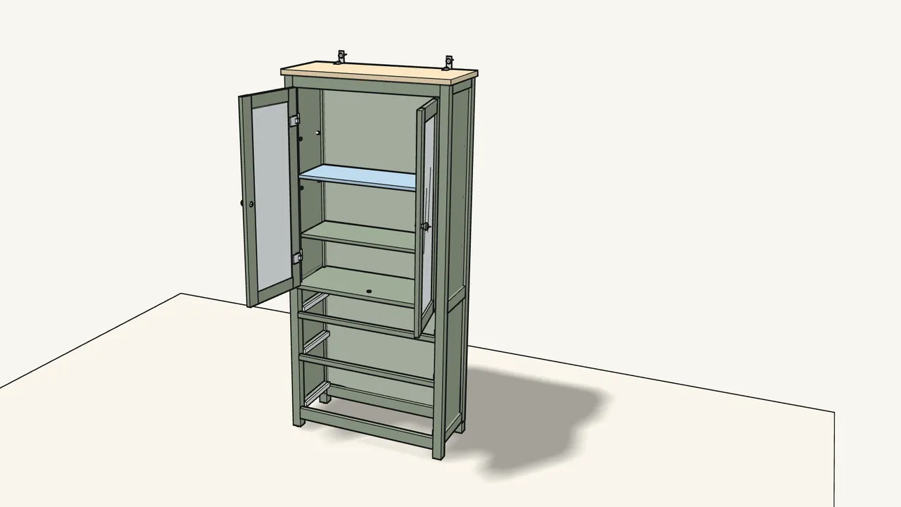 Step 25: Press in the pins and supports. Lay in the 3 shelves. — IKEA HEMNES assembly