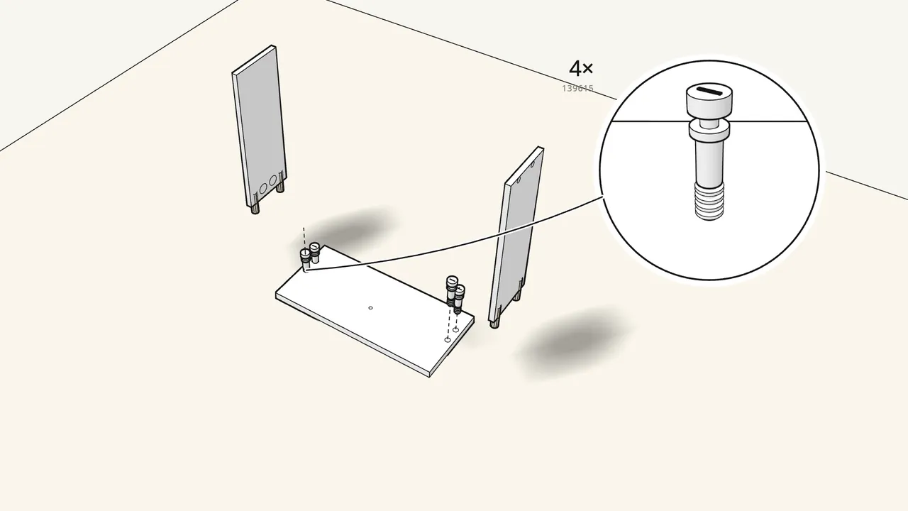 Step 1: Drawer: push 4 dowels (101345) into the sides. — IKEA HEMNES assembly