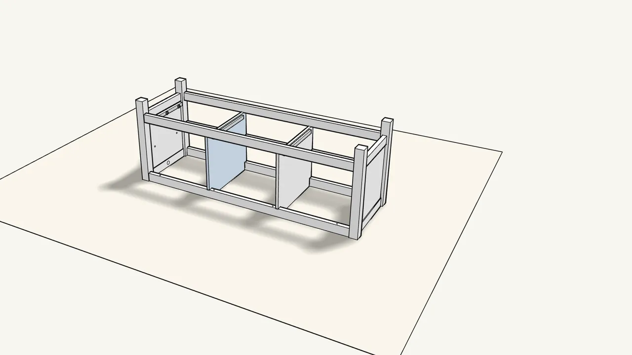 Step 15: Turn the frame upside down. Fit both dividers. — IKEA HEMNES assembly