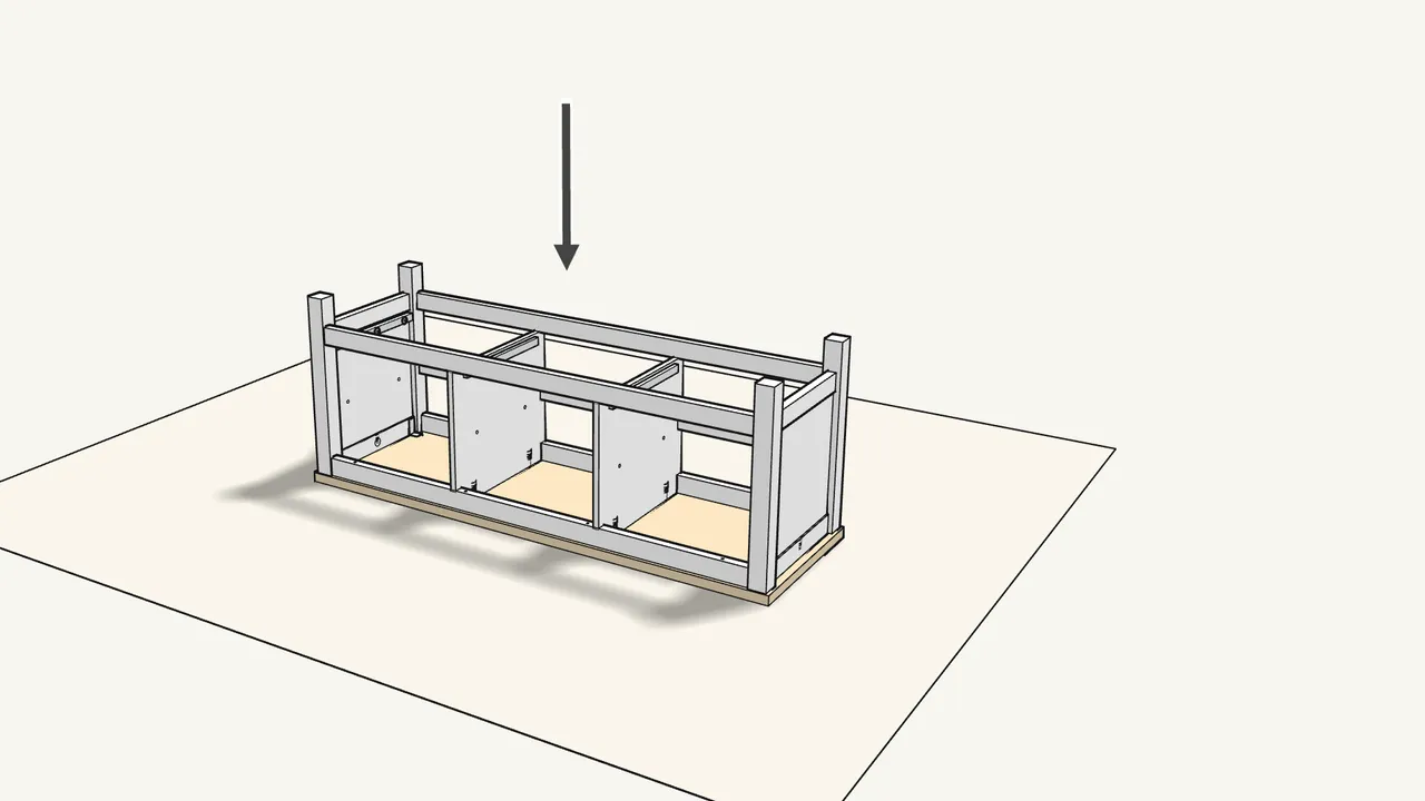 Step 19: Turn the frame upside down onto the top. — IKEA HEMNES assembly