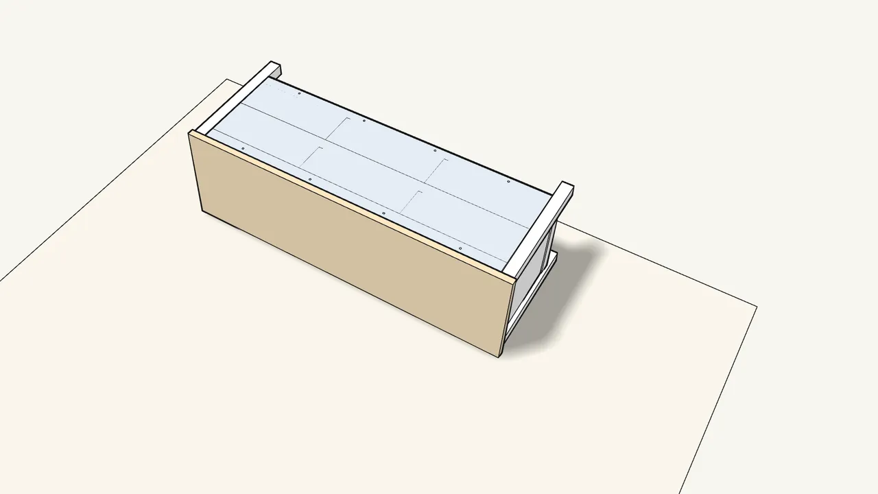 Step 22: Lay the unit on its front. Place the back panel on it. — IKEA HEMNES assembly