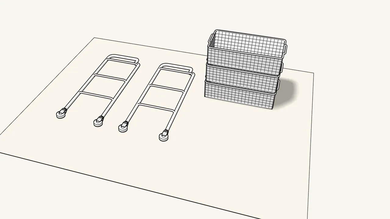 Step 3: Push the other 2 castors into the second frame. — IKEA HORNAVAN assembly