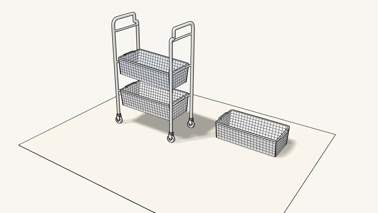 Step 6: Hang the middle basket the same way. — IKEA HORNAVAN assembly