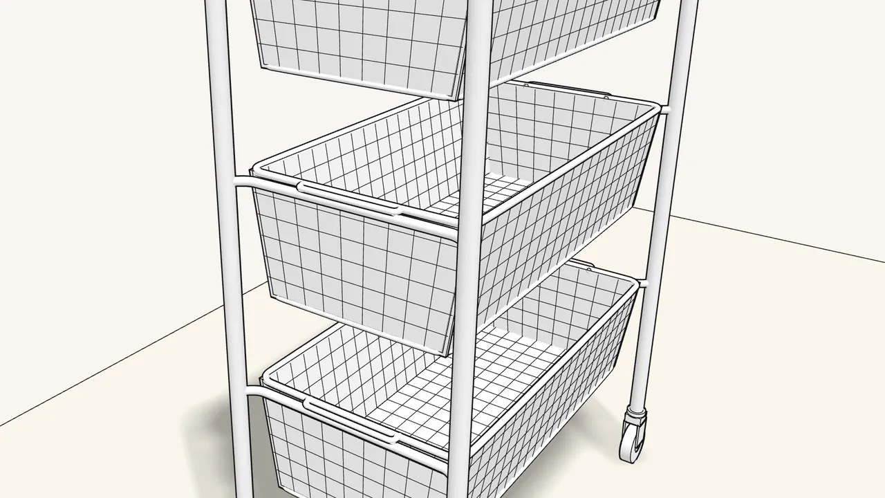 Step 9: Do the same at the other end of every basket. — IKEA HORNAVAN assembly