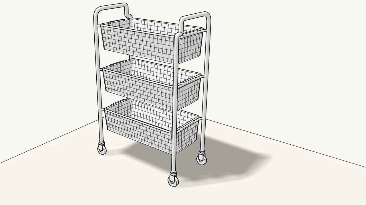 Step 10: Check that all 6 basket ends sit on their rungs. — IKEA HORNAVAN assembly