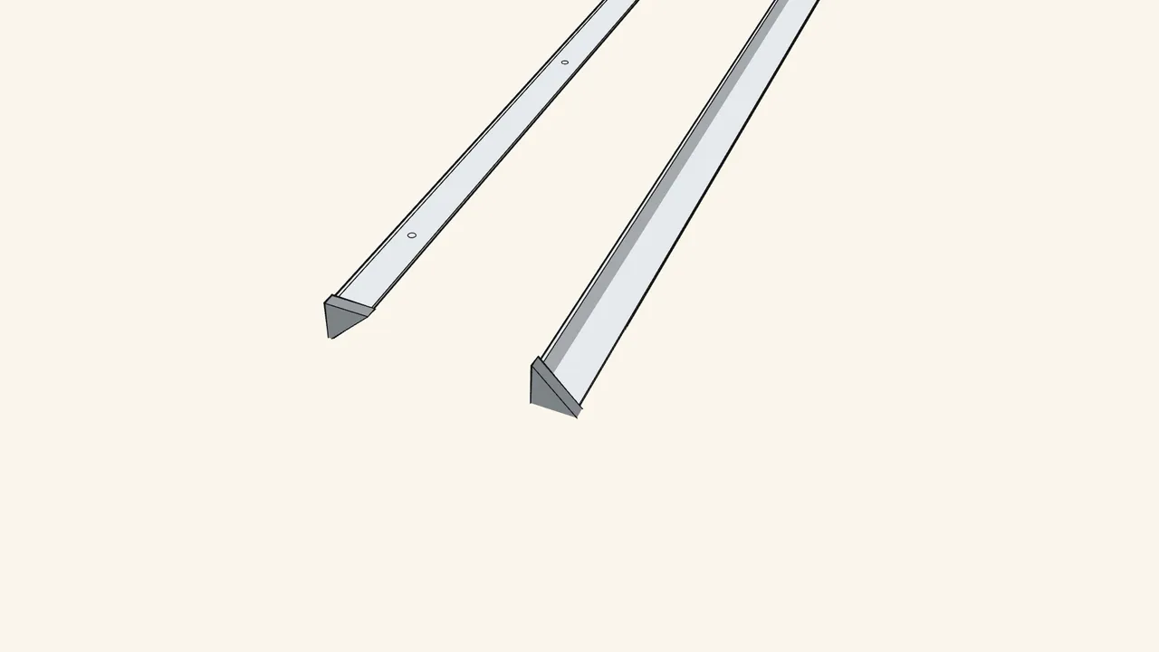Step 1: Push a plastic foot (157476) onto the end of each post. — IKEA HYLLIS assembly