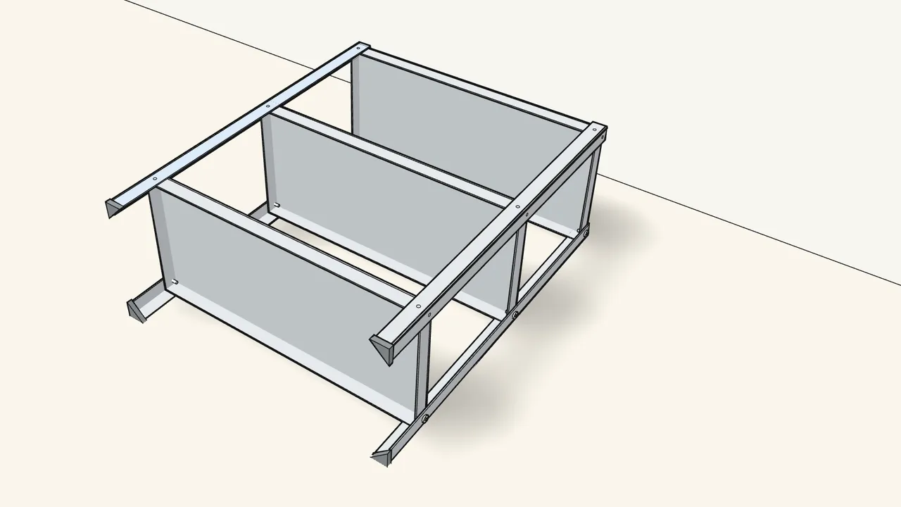 Step 5: Place the other 2 posts on top of the shelves. — IKEA HYLLIS assembly