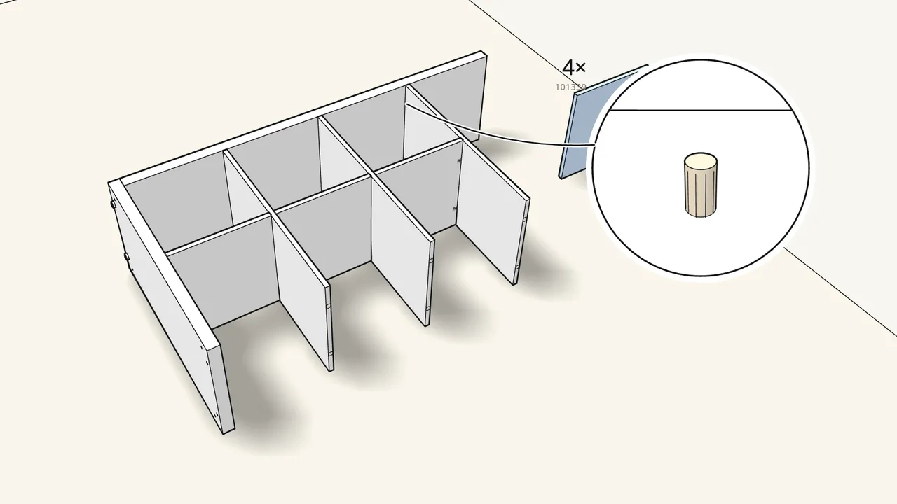 Step 6: Repeat once more for the third shelf and last divider. — IKEA KALLAX assembly