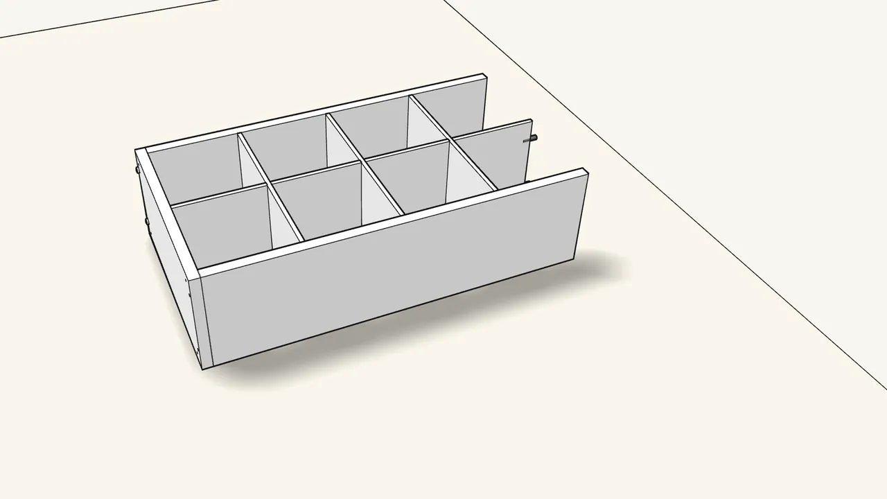 Step 8: Fit the second long side onto the dowels. — IKEA KALLAX assembly