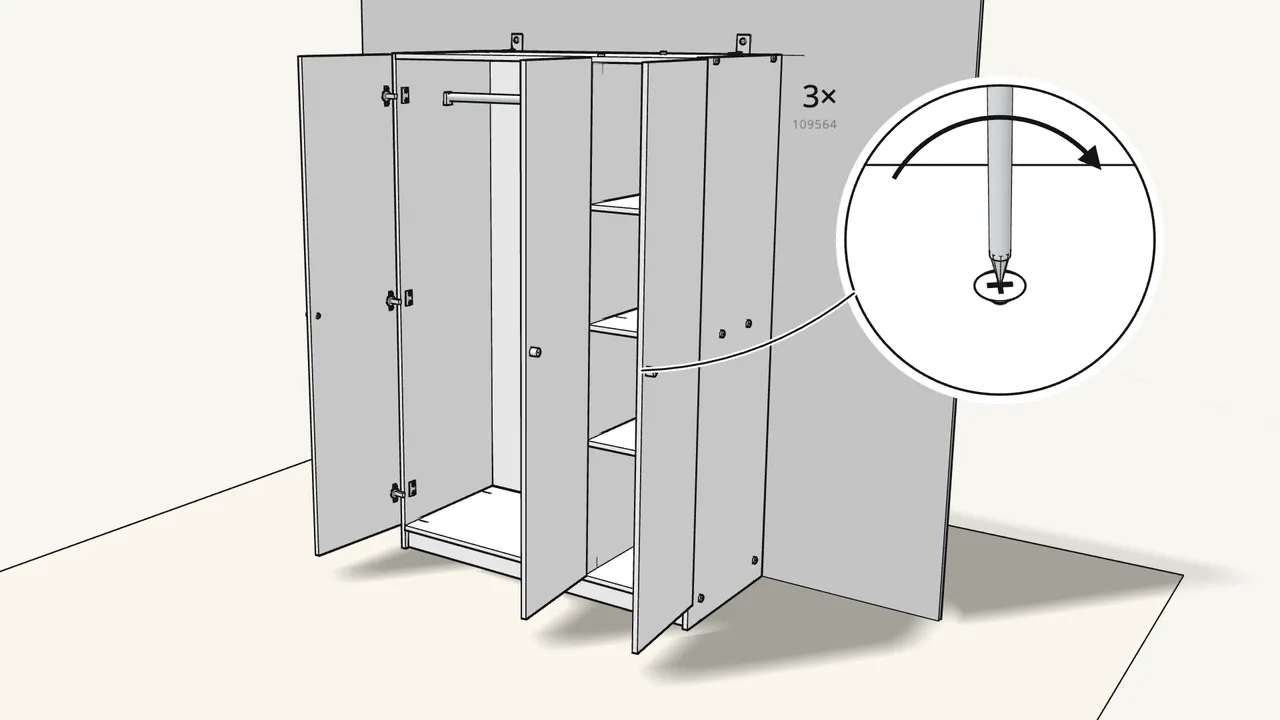 Step 22: Screw a knob (10032311) onto each door. — IKEA KLEPPSTAD assembly