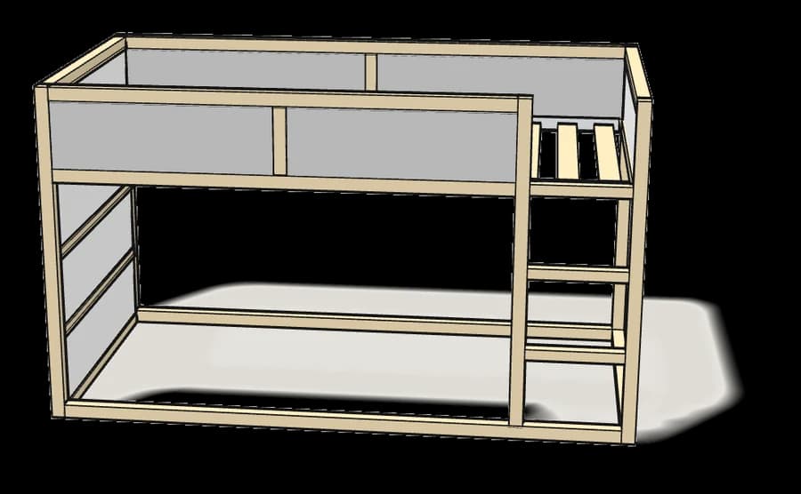 IKEA KURA Reversible Bed, assembled