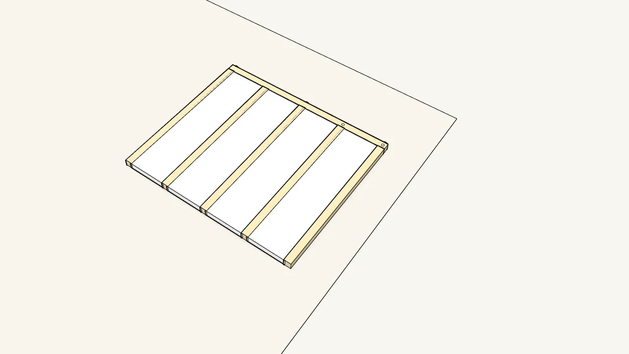 Step 3: Slide the four white panels into the grooves. — IKEA KURA assembly