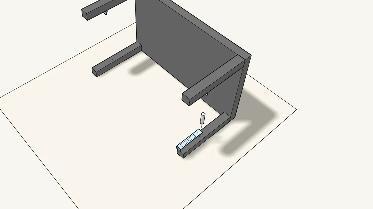Step 9: Mark the other two legs with the template and the awl. — IKEA LACK assembly