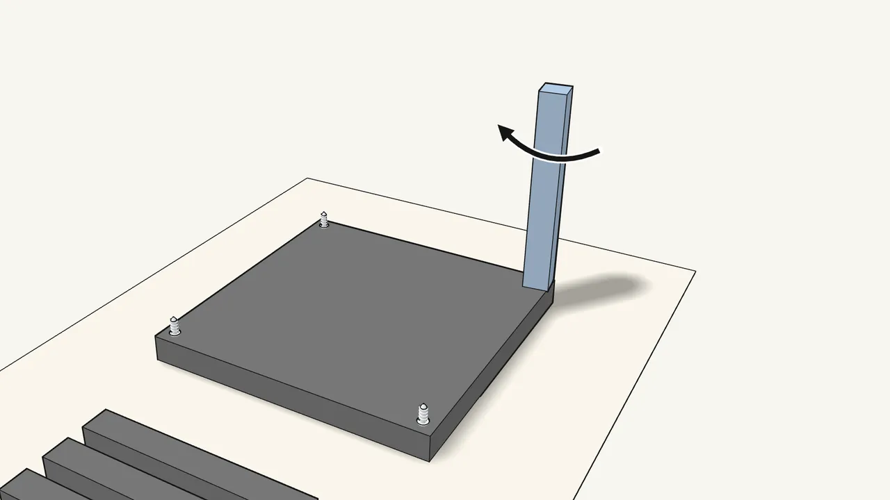 Step 3: Screw a leg onto a screw, turning it clockwise. — IKEA LACK assembly