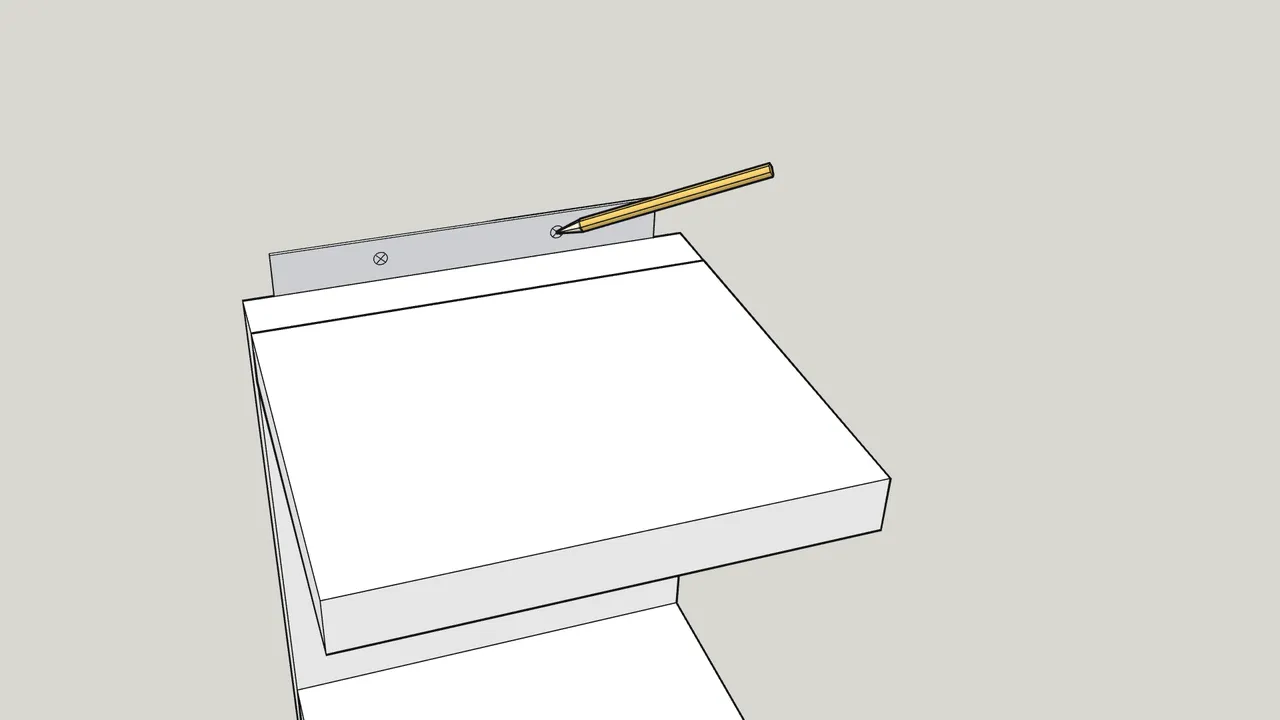 Step 8: Mark 2 holes on the wall through the plate. — IKEA LACK assembly