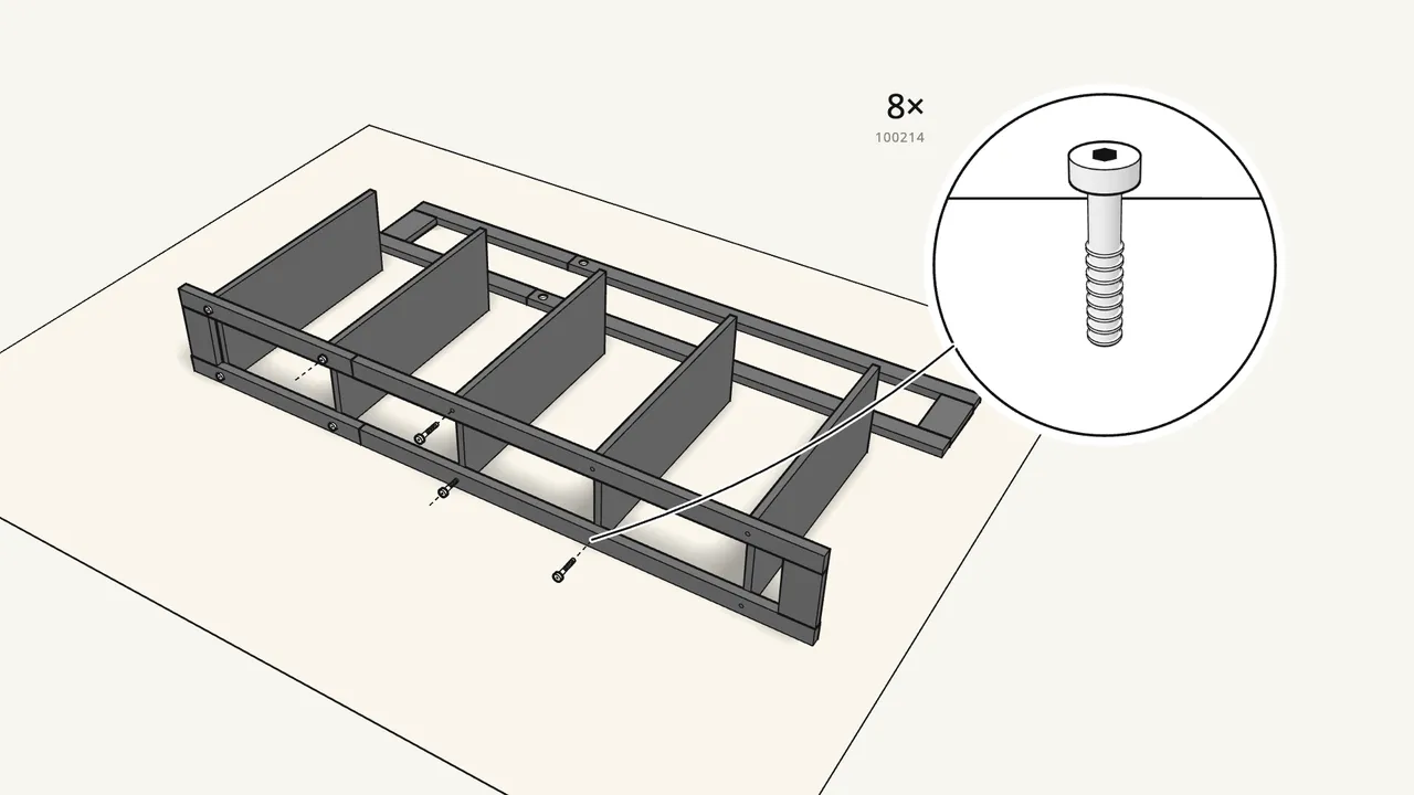 Step 7: Fit the other 4 shelves the same way. — IKEA LAIVA assembly