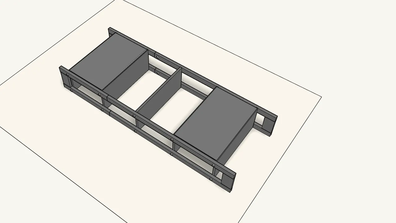 Step 9: Lay the 2 back panels on the bottom and top sections. — IKEA LAIVA assembly