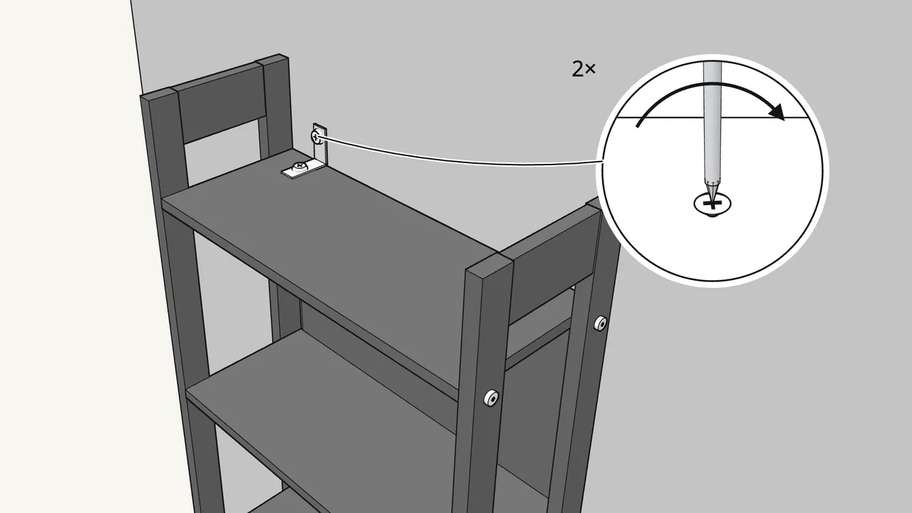 Step 14: Fix the brackets to the wall. — IKEA LAIVA assembly