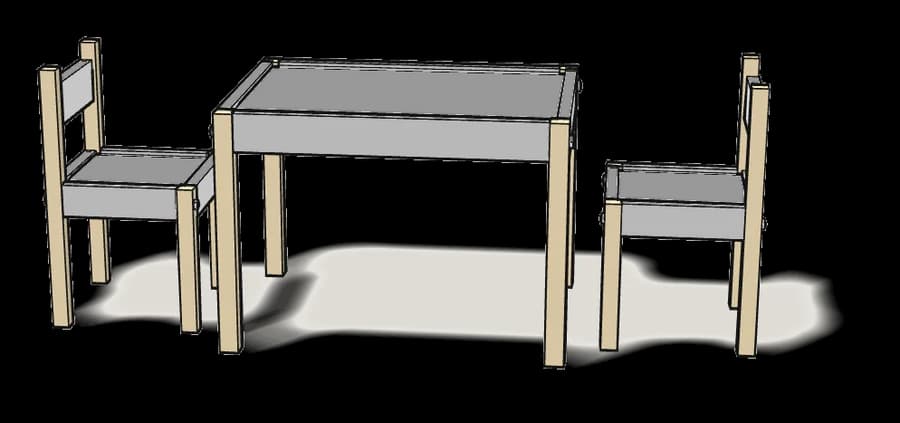 LÄTT Children's Table and 2 Chairs