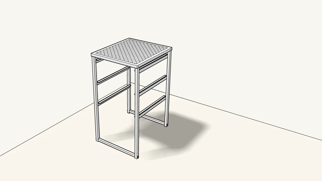 Step 4: Press the top down onto the 4 posts. — IKEA LENNART assembly
