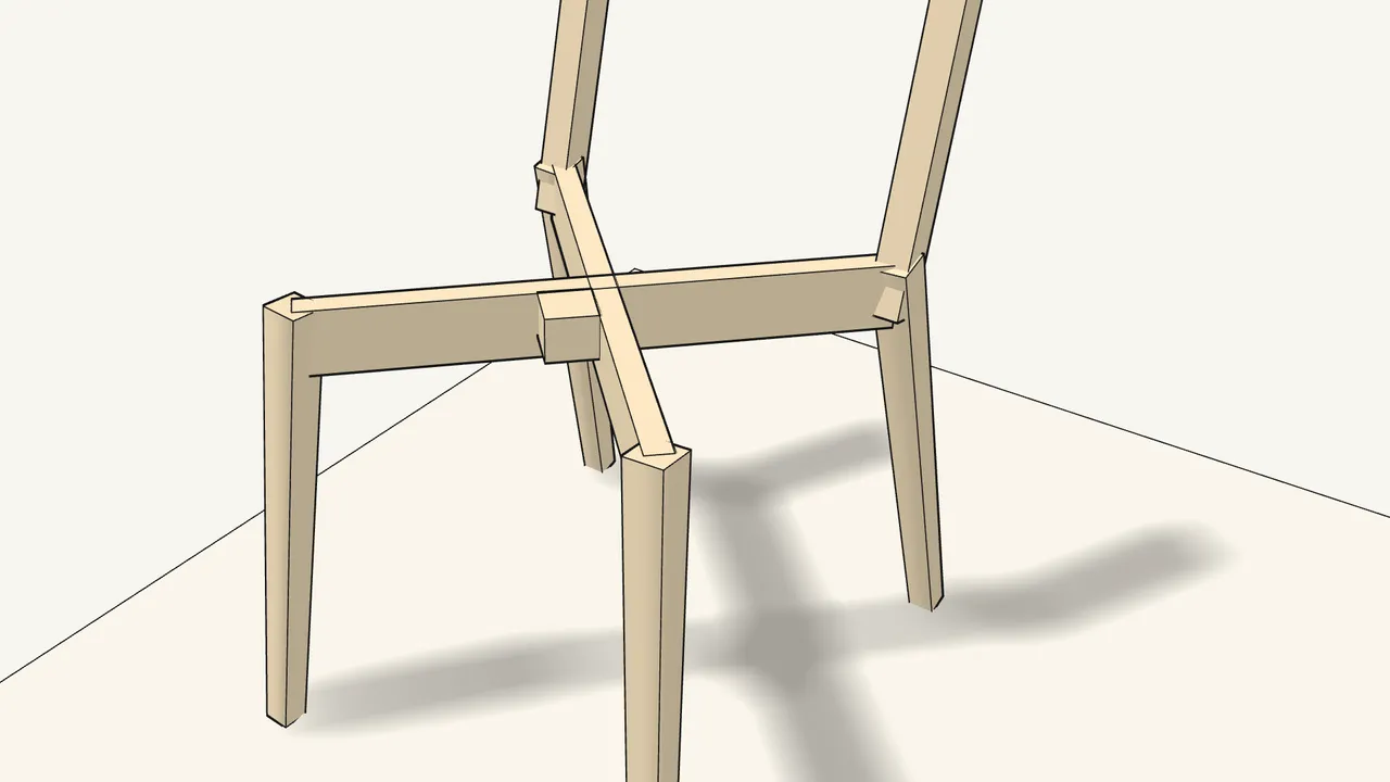 Step 2: Push the small block into the front of the cross joint. — IKEA LISABO assembly