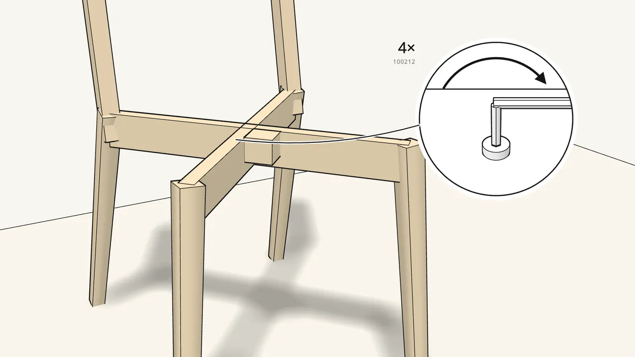 Step 4: Now tighten the 4 screws. — IKEA LISABO assembly