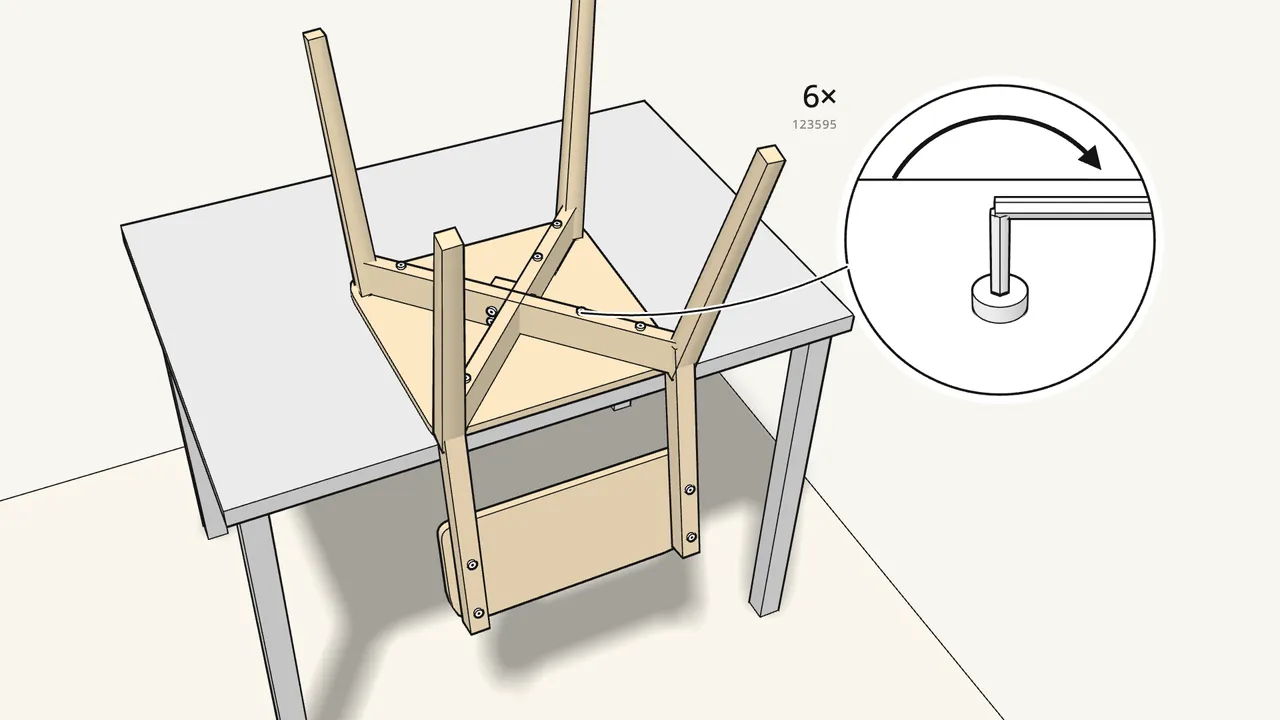 Step 11: Now tighten all 6 bolts. — IKEA LISABO assembly