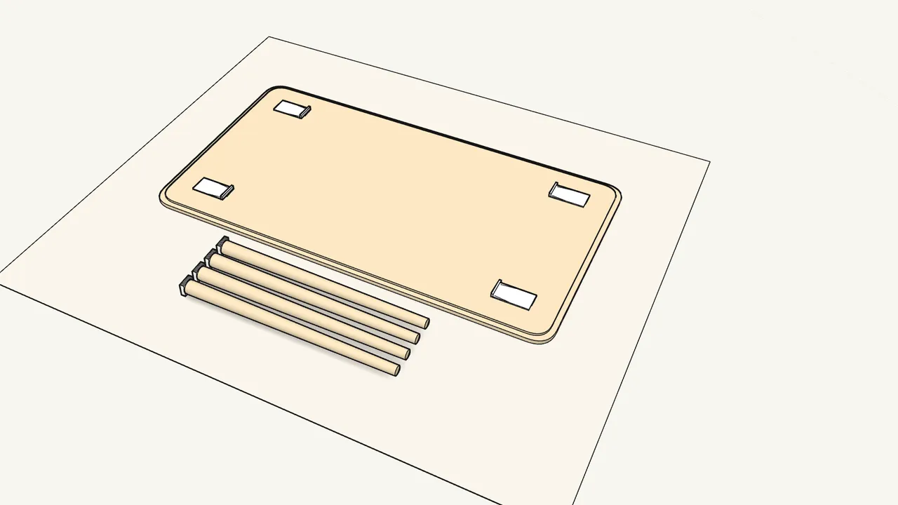 Step 1: Lay the tabletop upside down on a rug. — IKEA LISABO assembly