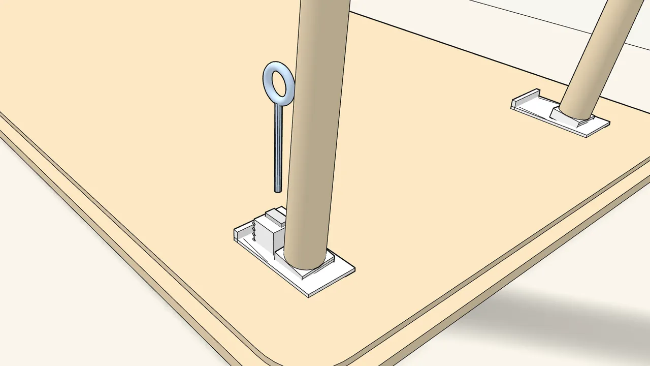 Step 4: Put a lock wedge (159426) in beside the leg and press it down. — IKEA LISABO assembly