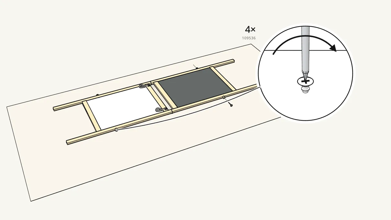 Step 4: Screw a peg to the outside of each leg. — IKEA MÅLA assembly
