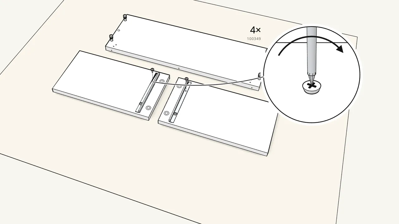 Step 2: Screw the drawer runners onto the two side panels. — IKEA MALM assembly