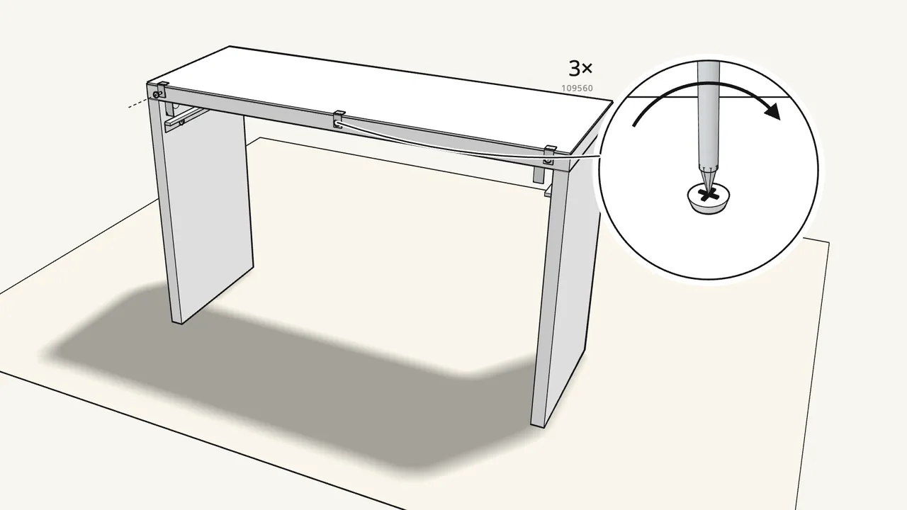 Step 11: Fix each clip with a screw (109560). — IKEA MALM assembly