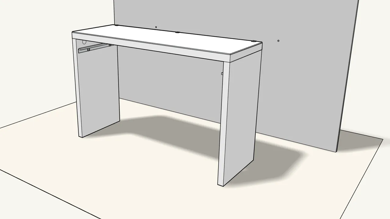 Step 13: Move the table away and drill at the marks. — IKEA MALM assembly