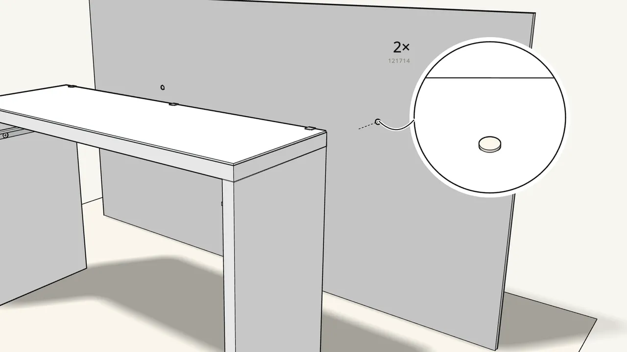Step 14: Fit wall plugs (121714) if your wall needs them. — IKEA MALM assembly