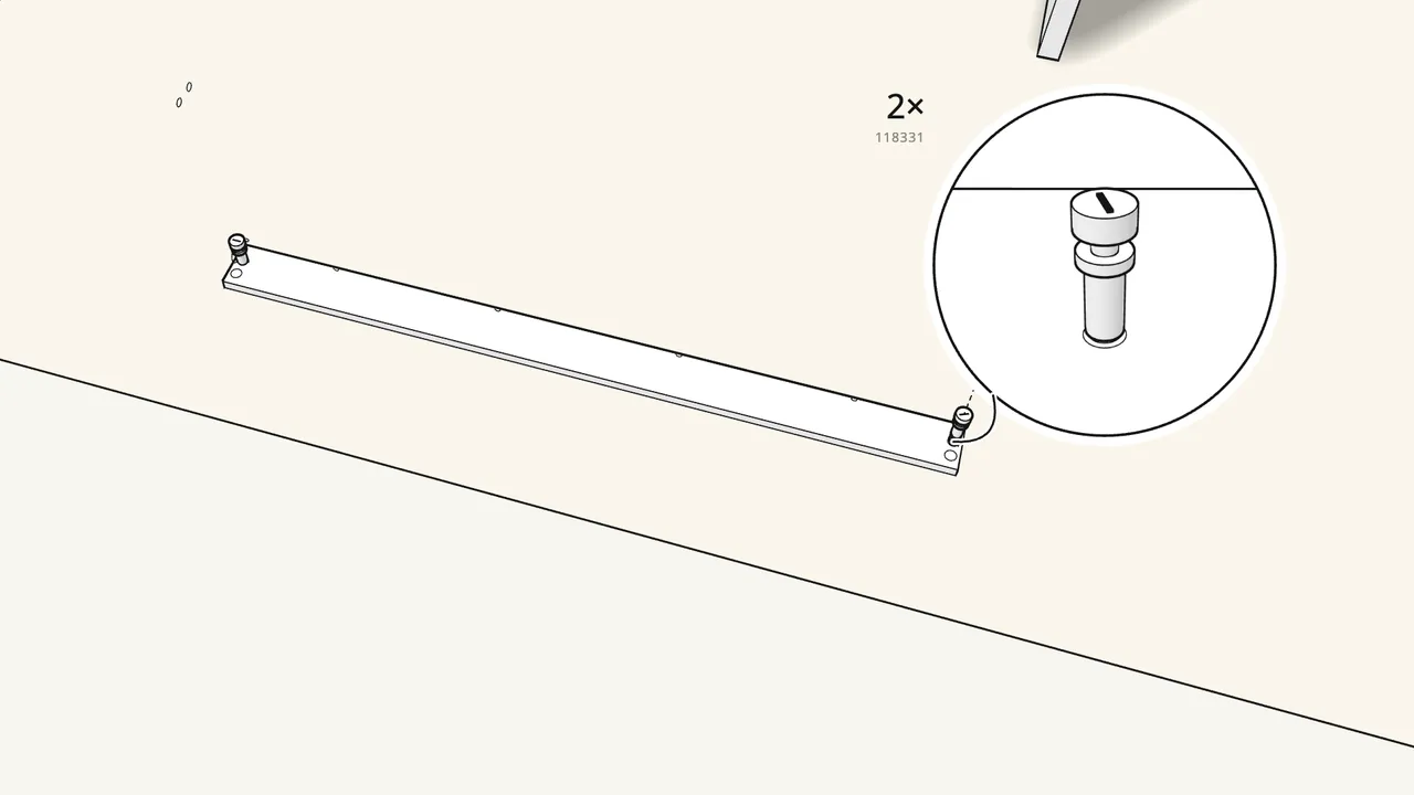 Step 17: Screw 2 cam bolts (118331) into the drawer front. — IKEA MALM assembly