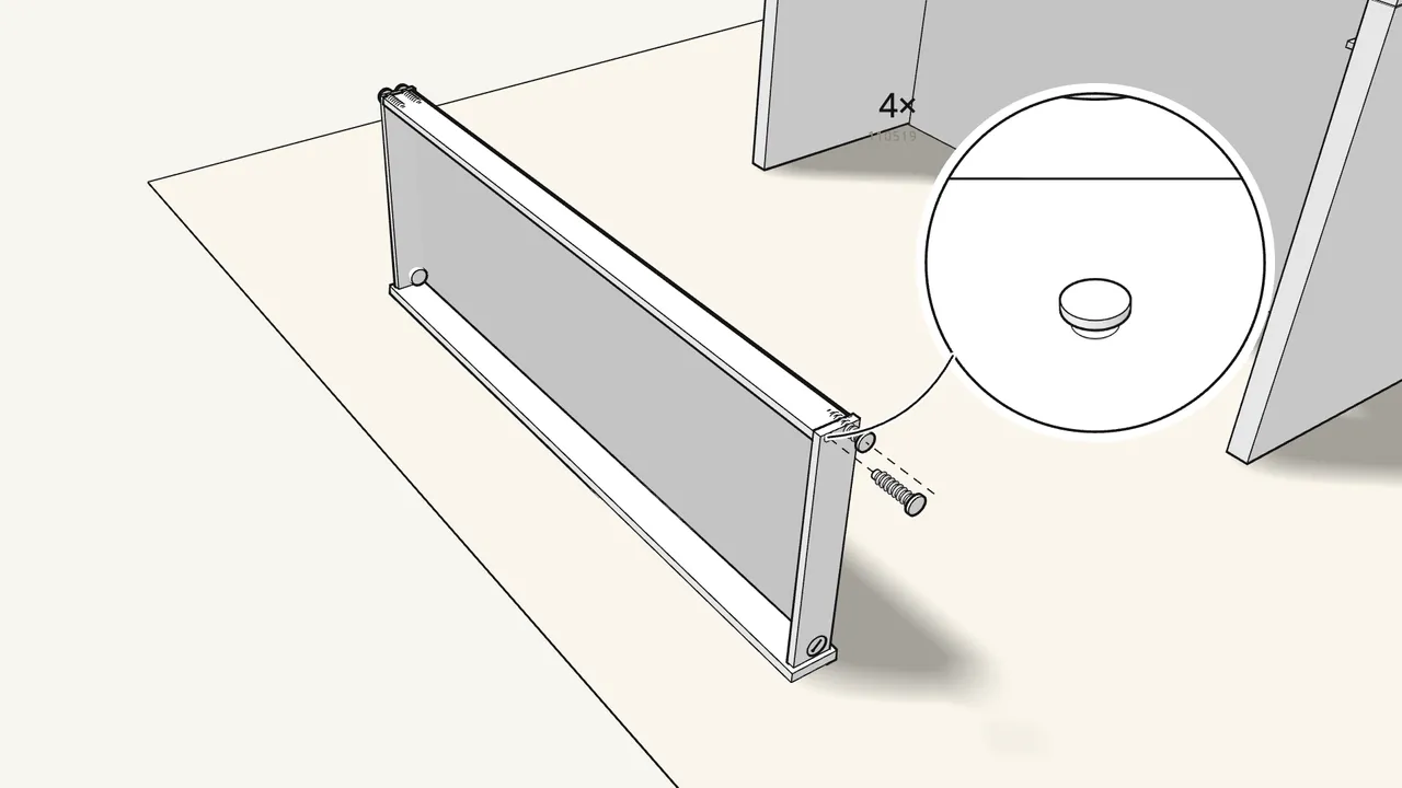 Step 21: Fit the back and tap in 4 screw dowels (110519). — IKEA MALM assembly
